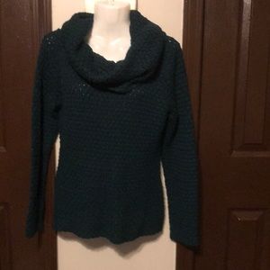 Razzledazzle cowl neck dark green sweater